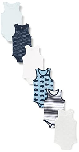 Care Baby - Pojke Body NS - AOP (6-pack) Bodysuit, Deep Skye Blue (720), 3 Months