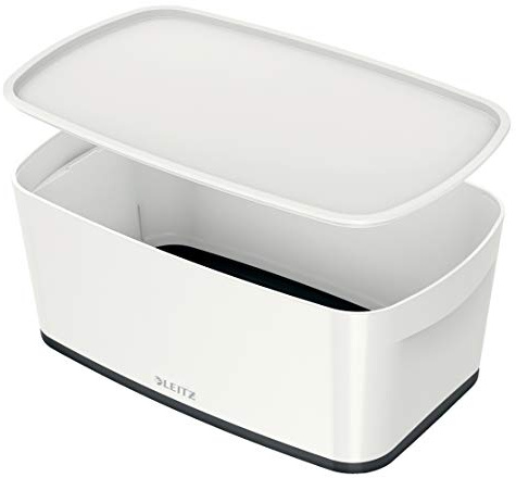 Leitz 5 Litre Storage Box with Lid, Waterproof , White/Black