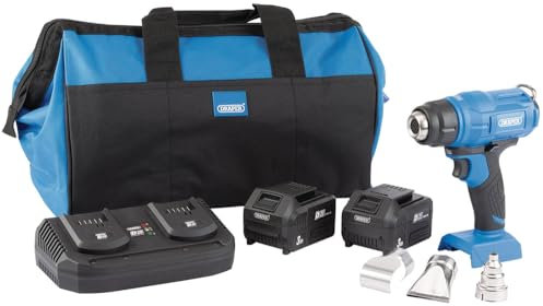Draper 99738 D20 20V Heat Gun Kit (+2 x 3Ah Batteries, Charger and Bag)