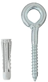 BATIFIX Gerüstöse inkl. Dübel 12 x 230 mm - 10 Stück | Ringschraube mit Holzgewinde für Gerüstverankerung Ösenschraube Augenschraube