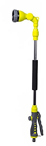 Guoxiaxue Gießstab Premium, Gartenbrause mit 8 Wasserstrahlformen, beweglicher Sprühkopf, ergonomischer Lamellengriff, verstellbare Länge bis zu 98cm (Size : Adjustable)