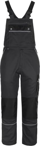 TMG | Leichte Arbeitslatzhose für Herren Style Light, schwarze Arbeitshose mit Kniepolster & Taschen, robust | Gr. 48