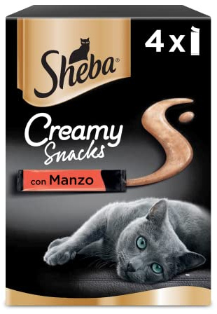 Sheba Creamy Snacks Nötkött, 11 förpackningar med 4 snacks
