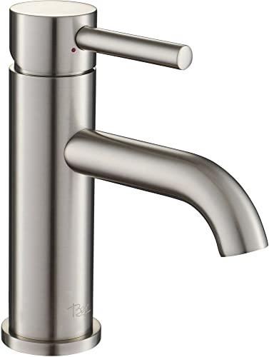 Ben Lavion Waschtischarmatur Edelstahl-Look - Wasserhahn Bad Mischbatterie für Waschbecken, Waschtischmischer Komplett mit Installationszubehör
