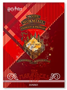 Harry Potter - Diario Scuola Non Datato 10 Mesi, Settembre - Giugno, Agenda Scolastica con Planner Wizarding World - Copertina Rigida - Dimensioni 11x15 cm - 352 Pag - Copertina Mappa del Malandrino