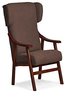 Abuelo a Gusto- Silla con Brazos y Orejas apoya-Cabezas de Madera, con Respaldo Recto y sentada Alta. Tamaño: 57x69x116 cm. (Nogal, Marrón)
