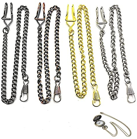 LONGHAO 4 Pcs,T Bar Taschenuhr Kate,Taschenuhr Kette,Metall Taschenuhrkette,Weste Kette Uhr,Klassische Antike Taschenuhrkette Geschenke,Taschenuhr ZubehöR,Vatertagsgeschenk für Papa(Vier Farben)