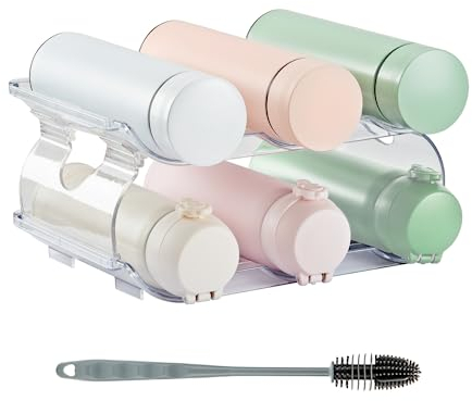 Jarkyfine Stapelbarer Flaschenhalter - Stapelbar Flaschenregal für Kühlschrank, Schrank, Vorratskammer Flaschen Organizer Küche Wasserflaschenhalter für Küchenarbeitsplatte 2er-Pack