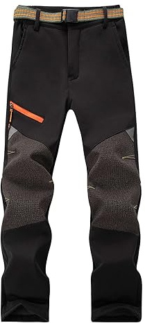 Echinodon Kinder Softshellhose Gefüttert Hose Wasserabweisend Winddicht Jungen Mädchen Outdoorhose Wanderhose Sport Freizeit Hose Herbst Winter