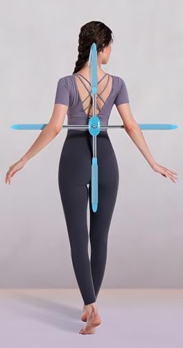 Posture Corrector Yoga Stick for hunchback - Adjustable Retractable Stretching tool for improved flexibility (Blue)