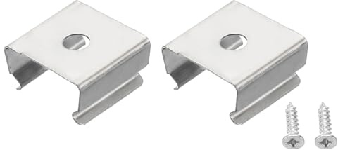 sourcing map Seilbefestigung Klammern Wand Kanal Montage Halterung Zubehör LED-Lichtstreifen Befestigungsklemmen für 13mm bis 15mm LED-Leuchtstreifen Edelstahl Packung von 20