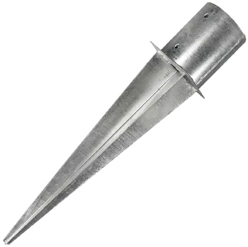 1 Einschlagbodenhülse, feuerverzinkt, für runde Pfosten mit 120 mm Ø, Länge 750 mm