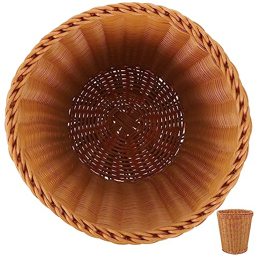 Homoyoyo Mülleimer Aus Korbgeflecht; Handgeflochtener Mülleimer Aus Seegras Kleiner Boho-Papierkorb Rattangeflecht Wäschekorb Blumentopfhalter Kleinigkeiten-Aufbewahrungskorb