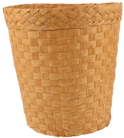 Ciieeo Poubelle Intérieure Bambou Tissé Avec Design Rustique Panier Léger Et Pratique Pour Chambre Bureau Et Rangement Polyvalent