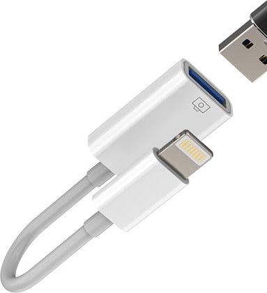 Adattatore Da Lightning a USB per Apple iPhone 14 13 12 Pro iPad Cavo OTG Chiavetta Fotografica Lettore Schede Jack Tastiera Adapter Camera Esterna Reader Card Fotocamera Memoria Mouse Trasferire ip