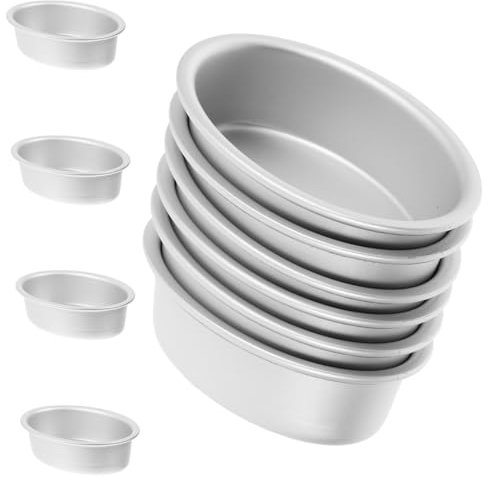 Amosfun 3-Inch Cheesecake Pan, 10pcs Oval Baking Tin, Mini Baking Mold for Cake, Puddings, Cheesecake