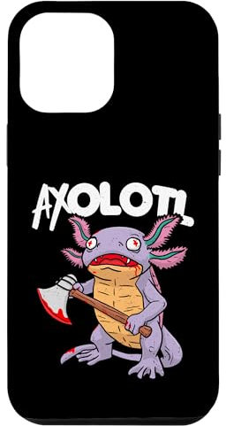 iPhone 13 Pro Max Halloween Funny Cute Horror Axolotl with Ax Case
