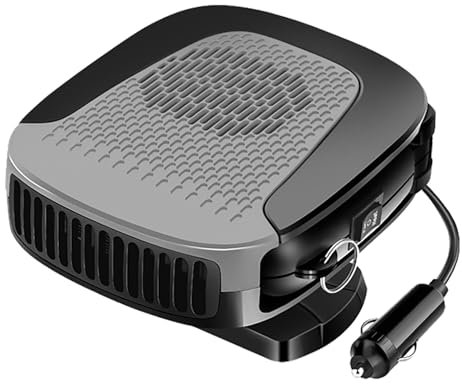 OUKENS Ventilateur de Chauffage de Chauffage de Voiture 12 V, Chauffage de Pare-Brise de dégivreur de Voiture à Rotation à 360 °, dégivreur de Pare-Brise intérieur d'automobile,