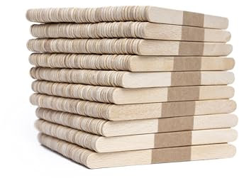 IceStick 350 Stück Eisstiele Holz - 133mm x 10mm x 2mm Birkenholz, Holzklötzchen zum Basteln, Holzstäbe zum Basteln, Holzspatel DIY Handwerk, Mundspatel Holz, Bastelmaterial Für Kinder, Craft Sticks