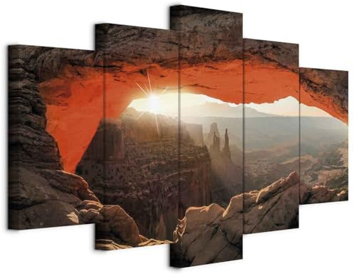 murando - Quadri Moderni Fonoassorbenti per Soggiorno, Paesaggio 200x100cm | Chiodi Inclusi, 5 Pezzi, Quadro Moderno Fonoassorbente, Schiuma Acustica, Protegge da Rumori, Resistenti Allo Sbiadimento