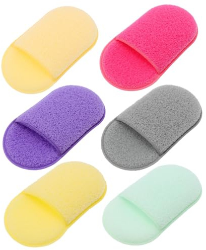 HONITANO 6pièces Éponge Nettoyante Visage De Accessoire Exfoliant Pour Démaquillage Et Soins Peau Pratique Douce Et Lavable Design Ergonomique Pour Usage