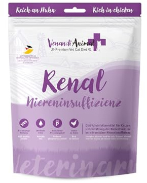Venandi Animal Vet – Croquettes Premium pour Chats - Aliment diététique – Insuffisance rénale/Renal – Poulet, 1er Pack (1 x 0,3kg), sans céréales