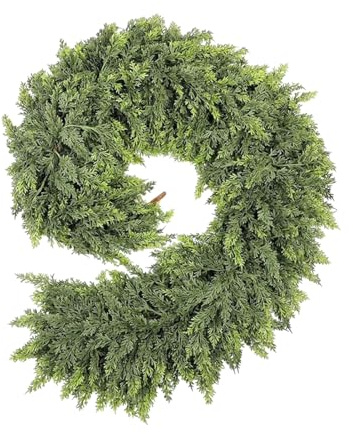 Zederngirlande – realistische Dekoration für Feiertage, festlicher Charme, künstliche mit lebensechter Textur, Weihnachtsgirlanden für Kamin, Kaminsims, Tisch und Türrahmen