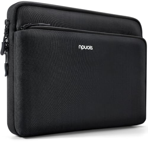 NPUOLS 15,6 Zoll Leichte Laptop Hülle mit L-Reißverschluss Frontfach | Laptoptasche für 15 zoll Notebook Lenovo Thinkpad Ideapad HP ASUS Acer Dell Samsung MacBook Pro 16 M5-M1，Schwarz