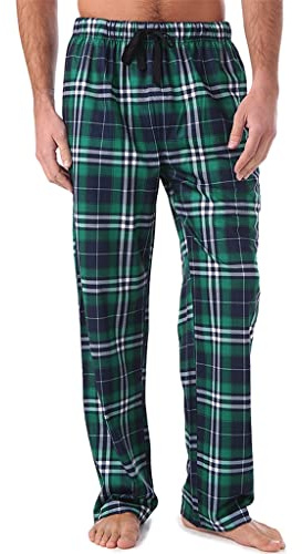 Men's Home Pants Cotton Autumn Winter Warm Sleep Bottoms Male Plus Size Plaid Print Sleepwear Pajama Pants