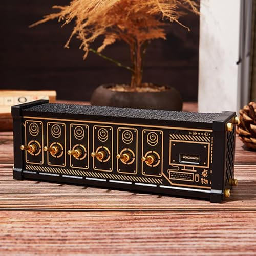 6 Ports USB C Splitter, Data Transmission, Voice Control Function, 9 USB Convenient Input Ports, Independent Control, Button Switch, for Phones, Tablets, and Gadgets