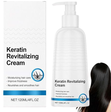 Crème capillaire à la kératine et aux polypeptides, soin capillaire intensif revitalisant en profondeur pour cheveux secs, abîmés et frisés, crèmes de soin capillaires hydratantes aux protéines (1PCS)