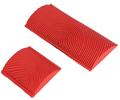 Generic Outil de Peinture à Effet de Grain de Bois, Ensemble de Pinceaux en Caoutchouc Vif pour Décoration Murale DIY, Facile à Utiliser, pour la Décoration de la Maison, du Bureau, du café, du