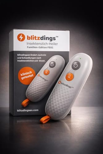 blitzdings Insektenstich-Heiler Family-Edition Hitzestift, Medizinprodukt | Medizinprodukt, Hitzestift für Erwachsene, Schwangere und Kinder, Linderung von Insektenstichen und -bissen