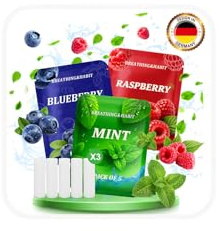 15 Cartucce Filtro Al Gusto di Multi-gusto(Menta, lamponi, mirtilli) Ricambi Adatti Per lo Strumento Portatile Ausiliario S3.0 Per Smettere di Fumare,che Offrono un'Esperienza Respiratoria Fresca