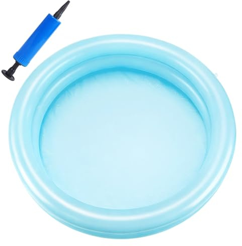 Planschbecken FüR Kinder, 60cm Aufblasbar Planschbecken Baby, PVC Rutschfester Baby Planschbecken, Planschbecken FüR Kinder Familie Outdoor Garten Hinterhof Wasserspiel (Blau)