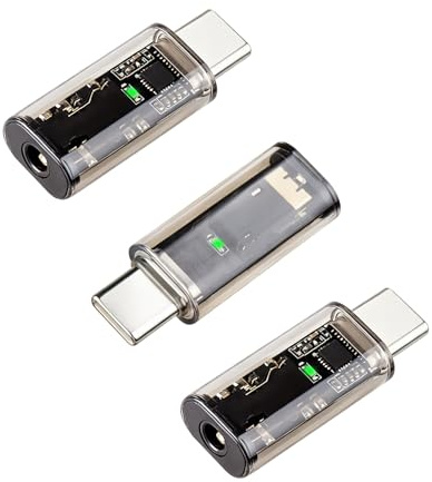 GELRHONR 3 adaptadores USB C a jack para auriculares, adaptador USB C macho a conector jack de 3,5 mm con chip DAC compatible con smartphone, PC, ordenador portátil, Mac