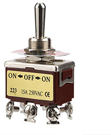 Cloimei ON OFF ON Interruttore a levetta momentaneo a 3 posizioni 6 pin 12mm 15A 250VAC Metallo resistente e durevole per apparecchi per pannelli di controllo industriali automobil