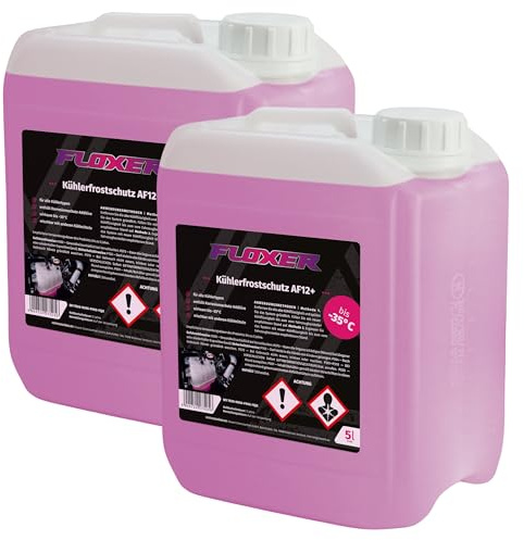 Kühlerfrostschutz AF12+ G12+ Frostschutzmittel bis -35°C | Floxer Silikatfreier Langzeitschutz 10L (2x 5L) | Kühlerschutz Konzentrat Rosa für PKW & LKW | Motorschutz gegen Korrosion (2x5L)