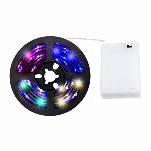 Mixtooltoys Tiras LED Iluminación 1M RGB 30LEDs LED Flexible SMD 5050 Tira de luz flexible TV Manguera ligera Decorativo secuencia ligera Operación de la batería Hogar Restaurante Cocina Dormitorio