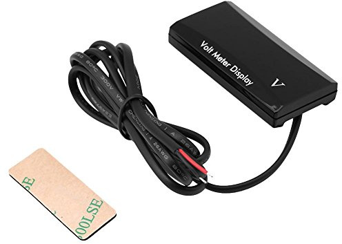 Voltímetro del coche, Pantalla LED digital de 12V Indicador de voltímetro Voltímetro digital Amperímetro Medidor de voltio a prueba de agua Medidor de panel(AZUL)
