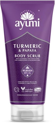 Ayumi Turmeric & Bergamot Body Scrub. Vegan, Cruelty-Free, Dermatologically-Tested, 1 x 200ml