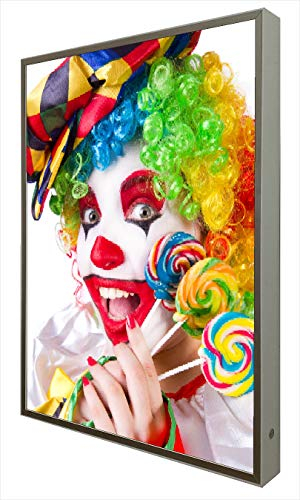 Cuadro con Marco Madera Lacada en Blanco Iluminado con Luz Leds Payaso