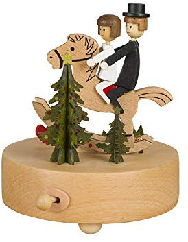 Jaeknxcg Holz Spieluhr Spieldose mit Musik Klassische Holz Handwerk für Geburtstags Weihnachten Home Dekoration Schaukelpferd