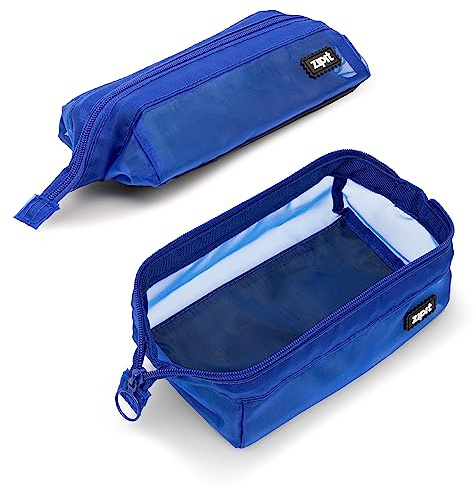 ZIPIT Mesh Trousse | Trousse à Crayons Grande capacité | Etui à Crayon pour l'école, Le collège et Le Bureau (Bleu), Maille Bleue