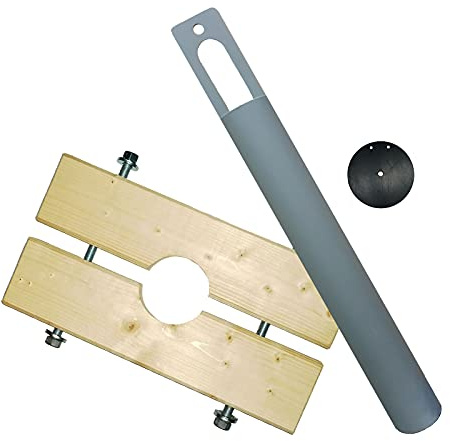 Brunnenandi Plunscher 108mm mit Holzzange DN 150/160 -Made_in_Germany- zum Brunnenbau für Schlagbrunnen mit Erdbohrer oder Kiespumpe für Spülbrunnen Gartenbrunnen mit Brunnenbohrer und Schwengelpumpe