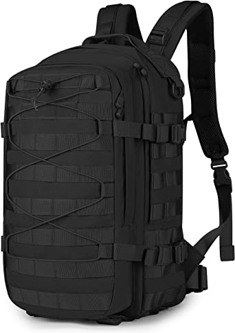 HUNTVP Military Backpack, 20L Tactical Rucksack Small Work Bag Molle Daypack Army Motorcycle Backpacks for Men Women Camping Cycling School Travelling Hiking Trekking Hunting Sport(20l-Black)