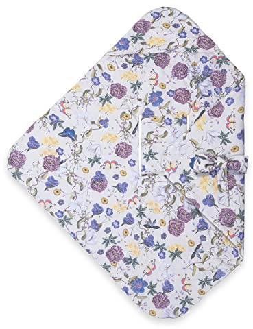 hauck Baby Einschlagdecke Snuggle so Cosy OEKO-TEX® STANDARD 100, Baumwolle, Universal für Babyschale, Kindersitz, Kinderwagen, Buggy, Babywippe, Waschbar (Floral Beige)