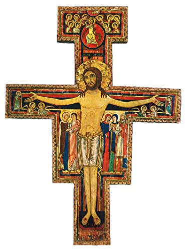 Generico Assisireligioushop Crocifisso San Damiano da Parete Stampa su Legno - 23,5 x 17 cm