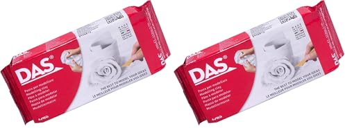 DAS 3870 00 - Lufthärtende Modelliermasse, 500 g, weiß (Packung mit 2)