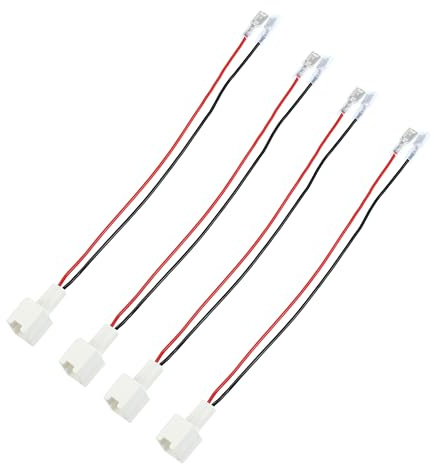 Partuto 4 Pcs Universal Car Speaker Wire Harness 2 Pins - Plastic White